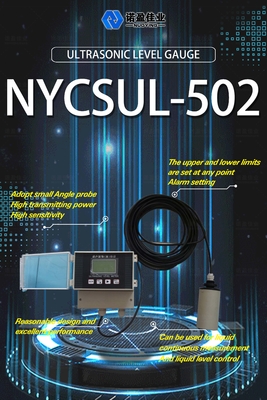 Good price Sin contacto 4-20mA medidor de nivel ultrasónico NYCSUL-502 1mm Dividido de ultrasonido canal abierto medidor de flujo LCD en línea